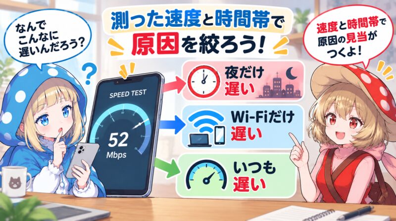 速度と時間帯で遅い原因を絞ろう