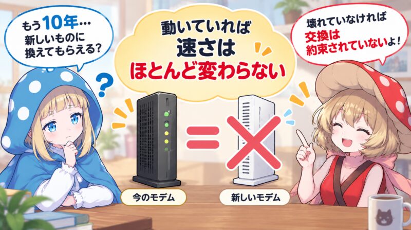 モデムの古さと通信速度はほぼ関係ない
