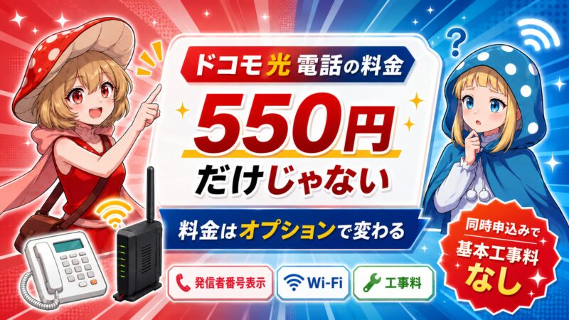 ドコモ光電話の料金は550円だけとは限らない