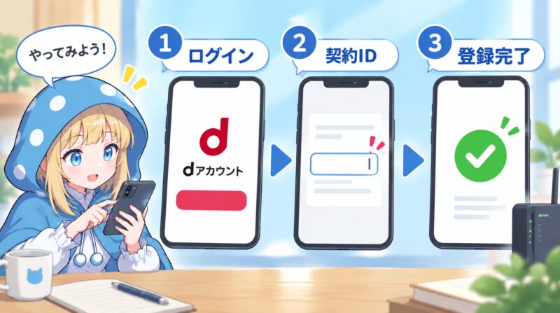 My docomoからドコモ光契約IDを登録する方法