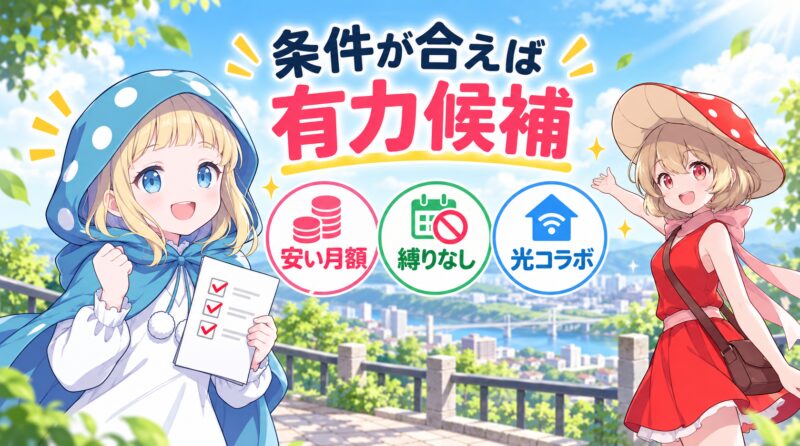 まとめ：条件が合えば有力候補