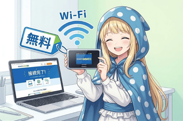 GMOとくとくBBの無料モバイルWi-Fiでネットにつながったノココ