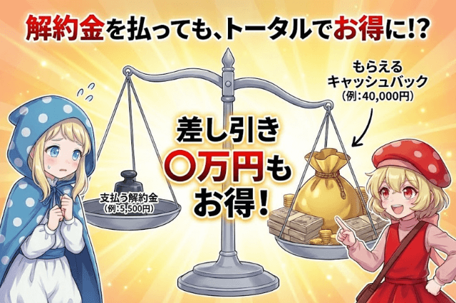 ドコモ光の解約金 損得計算