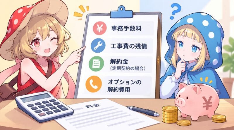 事業者変更するときにかかる費用