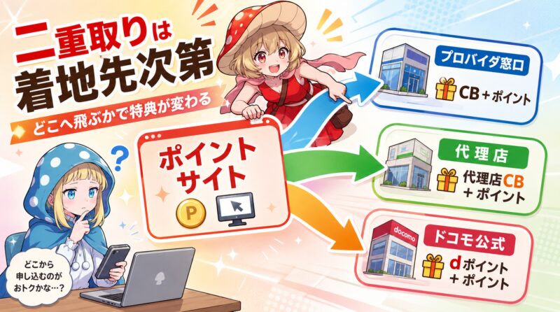 ポイントサイト経由で二重取りできるかは着地先で決まる