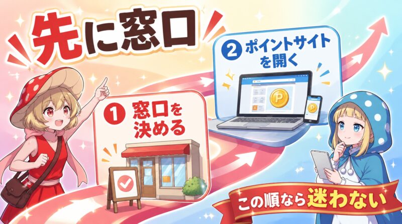 まずは窓口を決めてからポイントサイトを開く