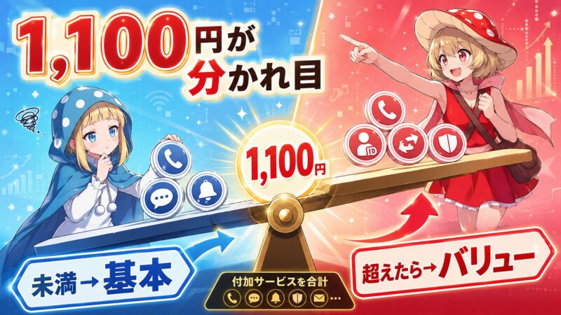 1,100円が分かれ目：基本とバリュー比較