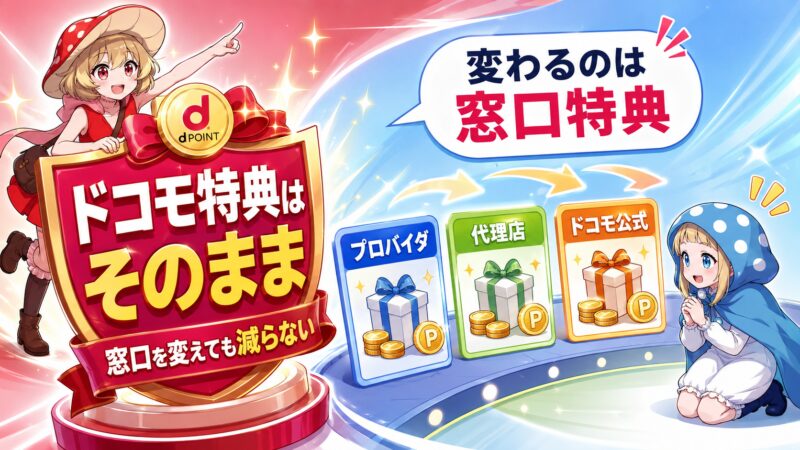 ドコモの特典はどの窓口でも共通で受けられる