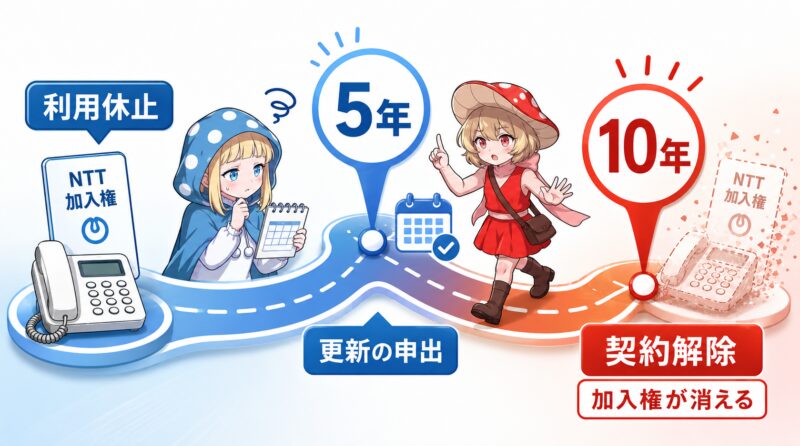 休止した加入権は10年で消える
