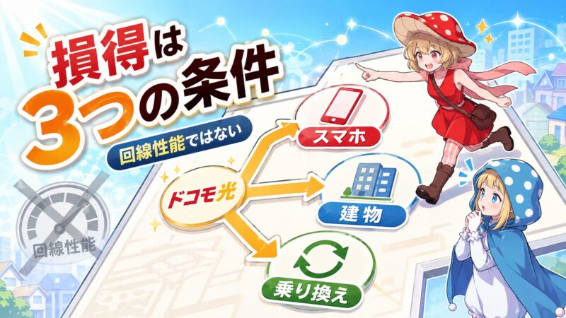 損得は回線の性能ではなく3つの条件で決まる
