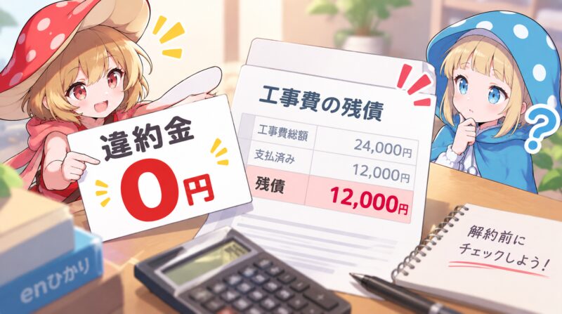 解約金は0円でも工事費の残債があるかも