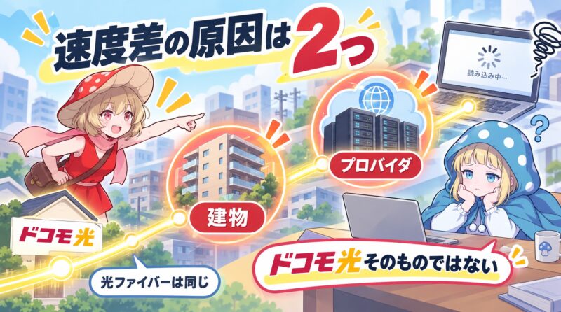 速度差の原因は2つ