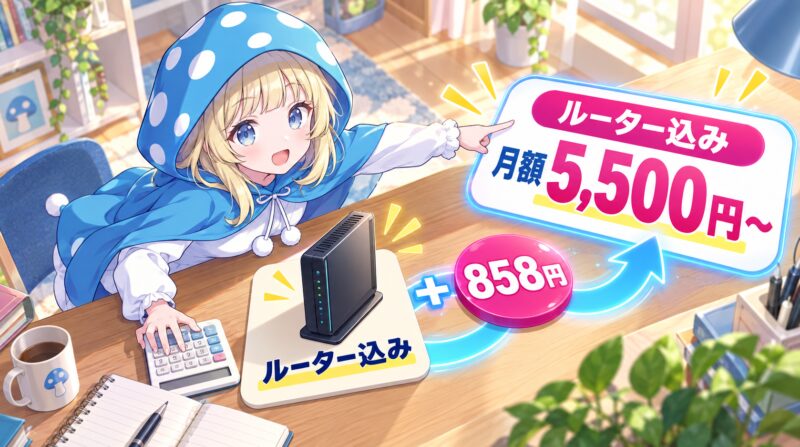 ルーター込みで月額5,500円から利用可能