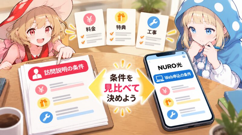 条件を見比べて決めよう