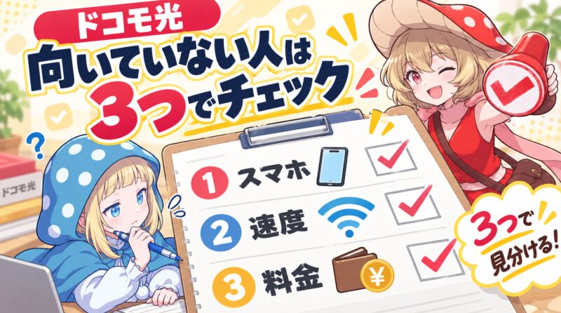 ドコモ光が向いているかどうかのチェックポイント3つ