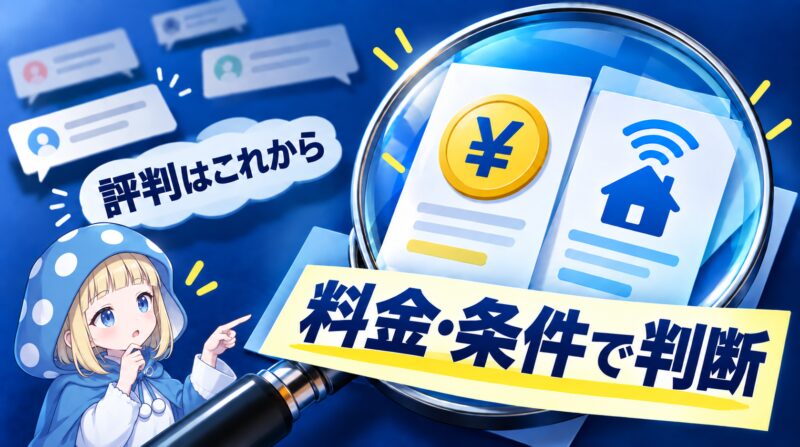 今の段階では料金や条件で判断する