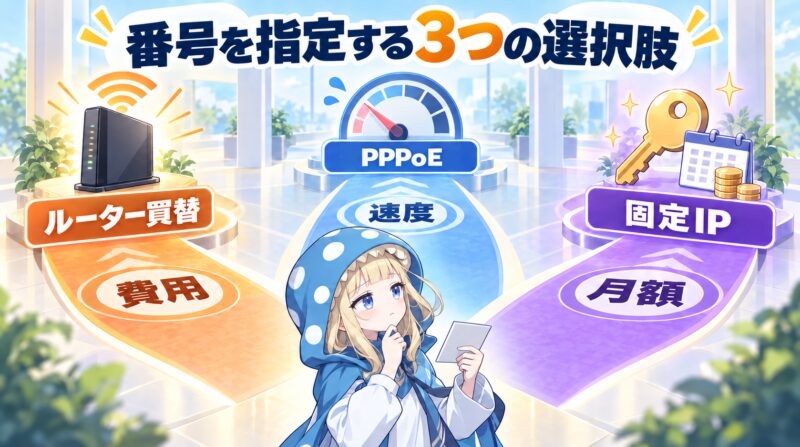 番号を指定する場合の3つの選択肢