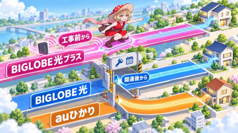 BIGLOBE光プラスと他の回線の違い