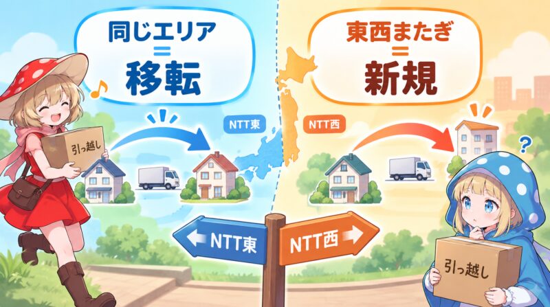 転居の方法は東西をまたぐかで変わる