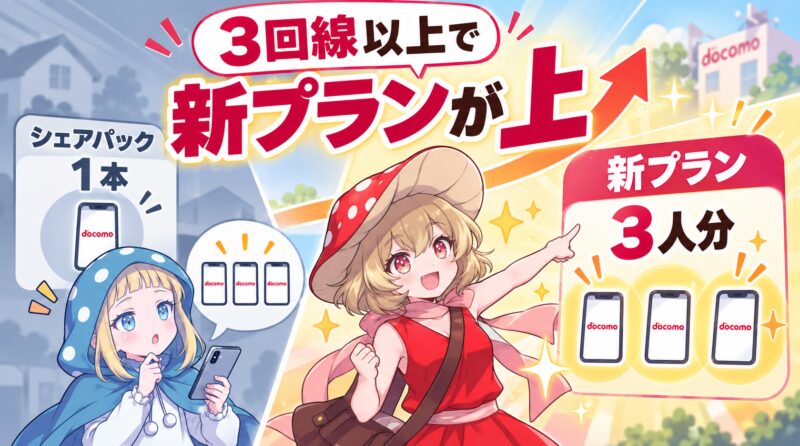 3回線以上なら新プランの割引額が上回る